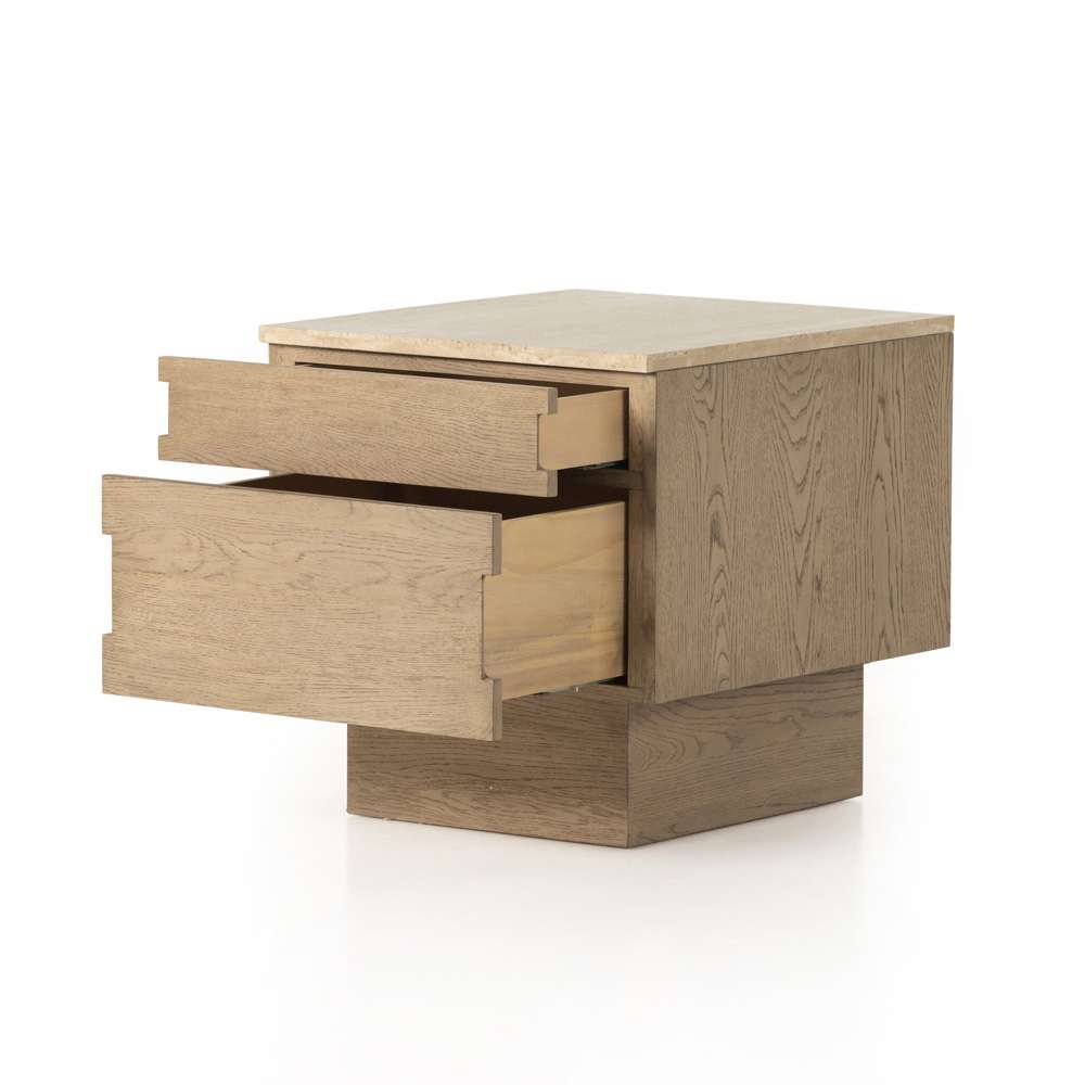 Four Hands - Jaylen Nightstand - Travertine - 225937-001 veiw 5