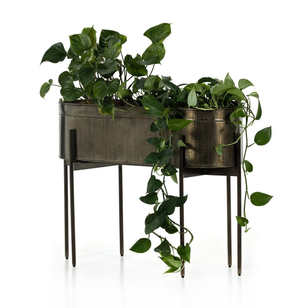 Four Hands - Jed Large Planter - Weathered Brass - 224279-001 view 2