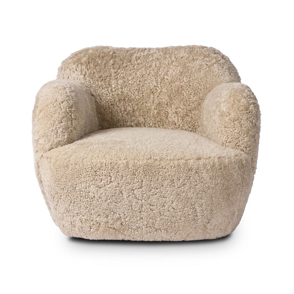 Four Hands - Julius Swivel Chair - Beige Shearling - 239124-015 view 1