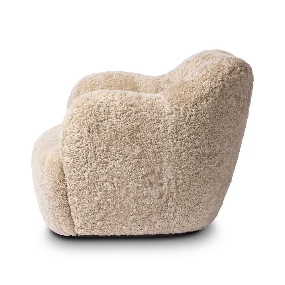 Four Hands - Julius Swivel Chair - Beige Shearling - 239124-015 view 3