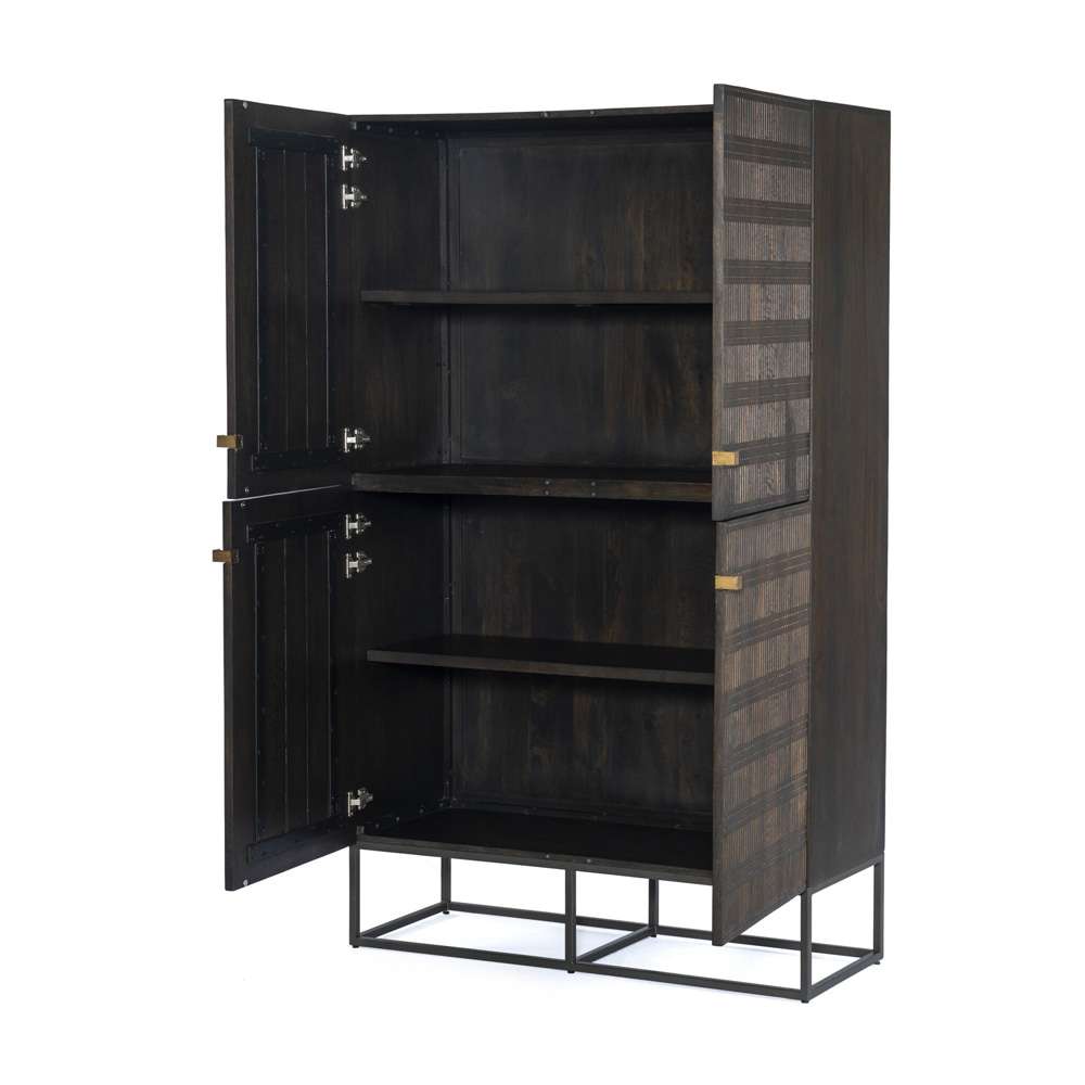 Four Hands - Kelby Cabinet - Carved Vintage Brown - 101334-002 veiw 2