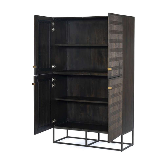 Four Hands - Kelby Cabinet - Carved Vintage Brown - 101334-002 veiw 2