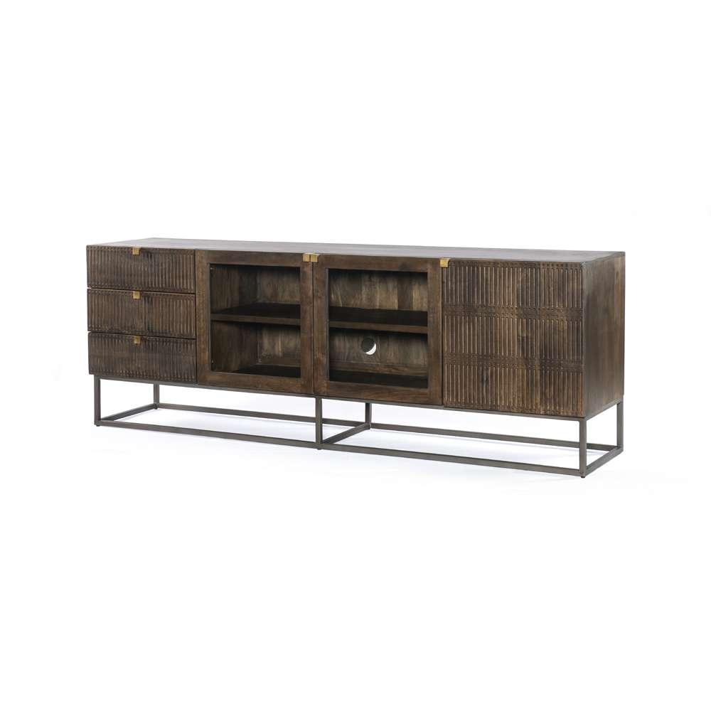 Four Hands - Kelby Media Console - Carved Vintage Brown - 109097-002 veiw 1