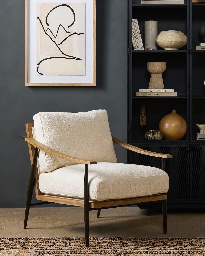 Four Hands - Kennedy Chair - Kerbey Ivory - 100970-002 veiw 7