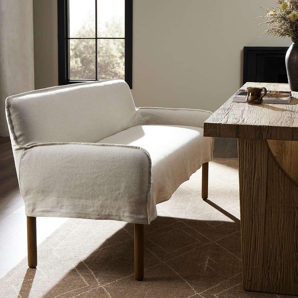 Four Hands - Kensington - Addington Slipcover Bench - Brussels Natural - 239075-001 veiw 11