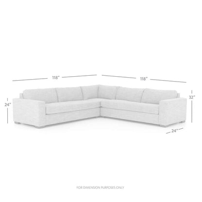Four Hands - Kensington - Boone 3 Pc Small Corner Sectional-Thames - 100944-002 veiw 6