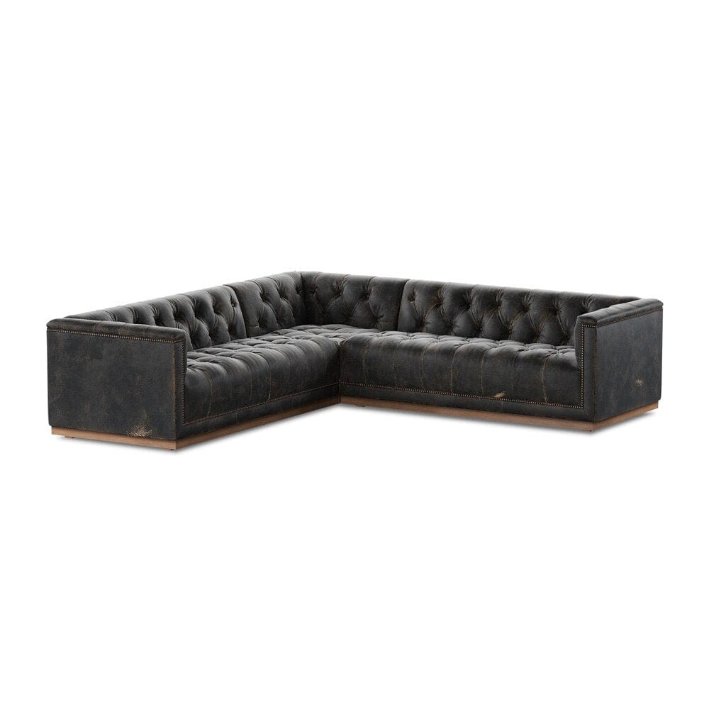 Four Hands - Kensington - Maxx 3-Piece Sectional - Destroyed Black - 236166-001 veiw 1