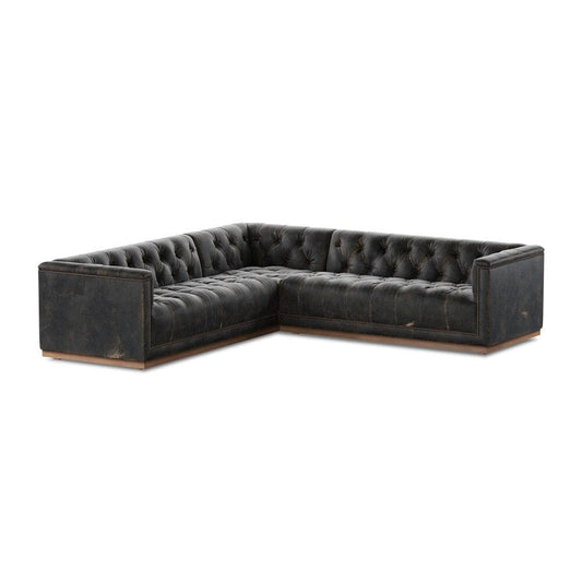 Four Hands - Kensington - Maxx 3-Piece Sectional - Destroyed Black - 236166-001 veiw 1