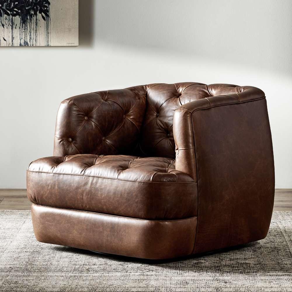 Four Hands - Kensington - Paul Swivel Chair-Raleigh Cigar - 236761-002 veiw 6