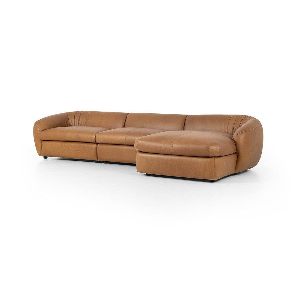 Four Hands - Kensington - Saldana 3 Piece Sectional W/Chaise - Lorento Cognac - 246599-001_CLOSEOUT view 1