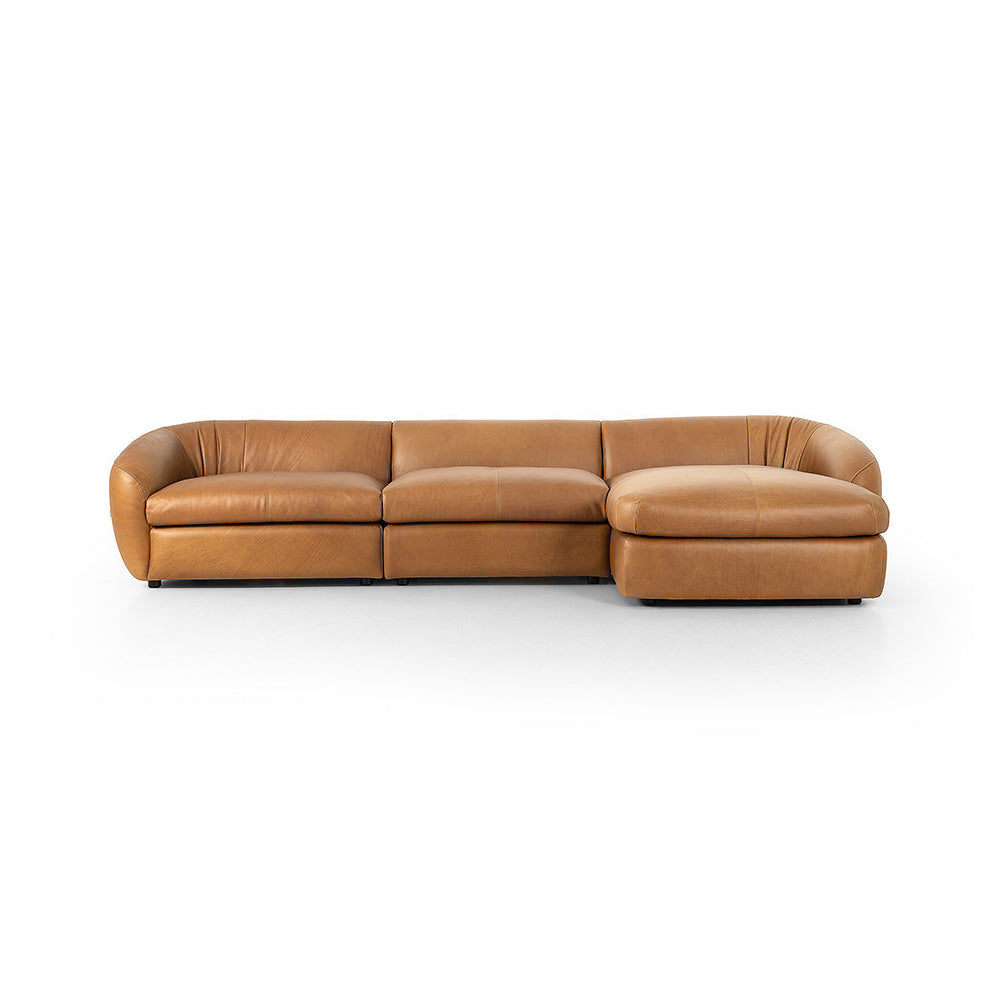 Four Hands - Kensington - Saldana 3 Piece Sectional W/Chaise - Lorento Cognac - 246599-001_CLOSEOUT view 2