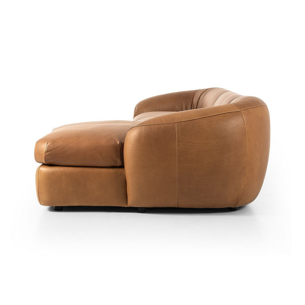 Four Hands - Kensington - Saldana 3 Piece Sectional W/Chaise - Lorento Cognac - 246599-001_CLOSEOUT view 3