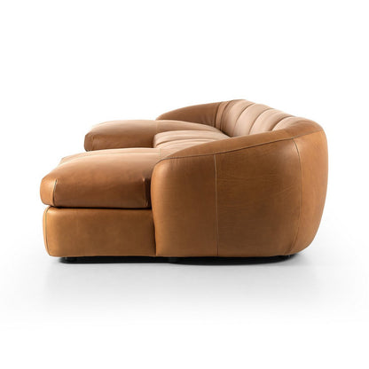 Four Hands - Kensington - Saldana 4Pc Double Chaise - Lorento Cognac - 246600-001_CLOSEOUT view 3