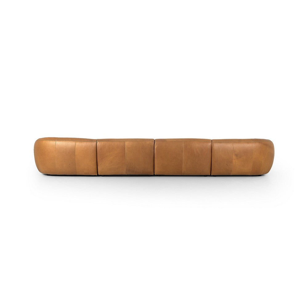 Four Hands - Kensington - Saldana 4Pc Double Chaise - Lorento Cognac - 246600-001_CLOSEOUT view 5