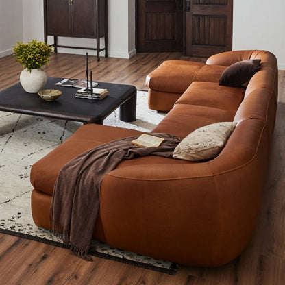 Four Hands - Kensington - Saldana 4Pc Double Chaise - Lorento Cognac - 246600-001_CLOSEOUT view 10