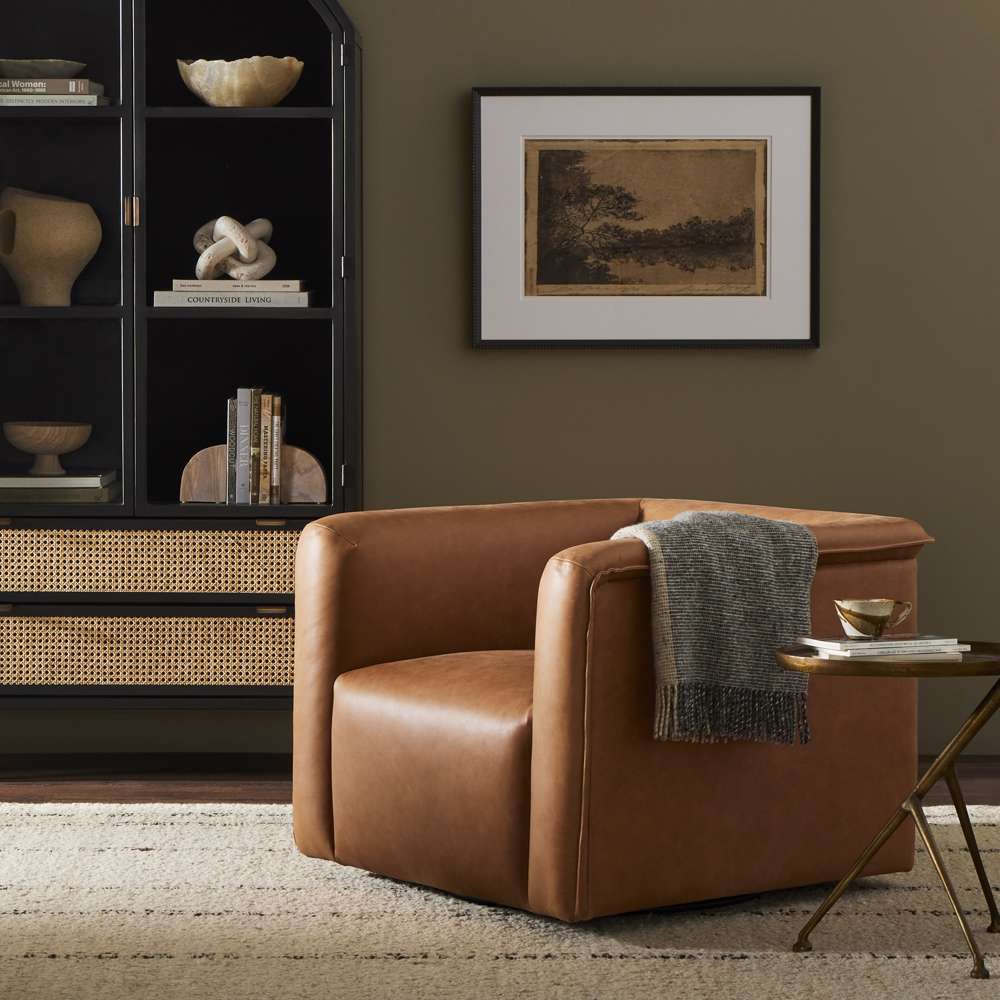 Four Hands - Kensington - Wellborn Swivel Chair-Palermo Cognac - 236762-002 veiw 6