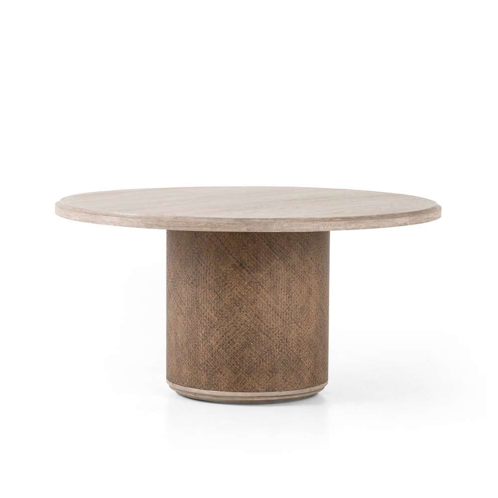 Four Hands - Kiara Round Dining Table - Weathered Blonde Oak Veneer - 228001-003 veiw 1