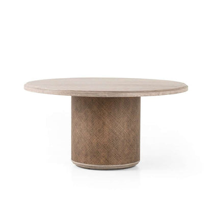 Four Hands - Kiara Round Dining Table - Weathered Blonde Oak Veneer - 228001-003 veiw 2