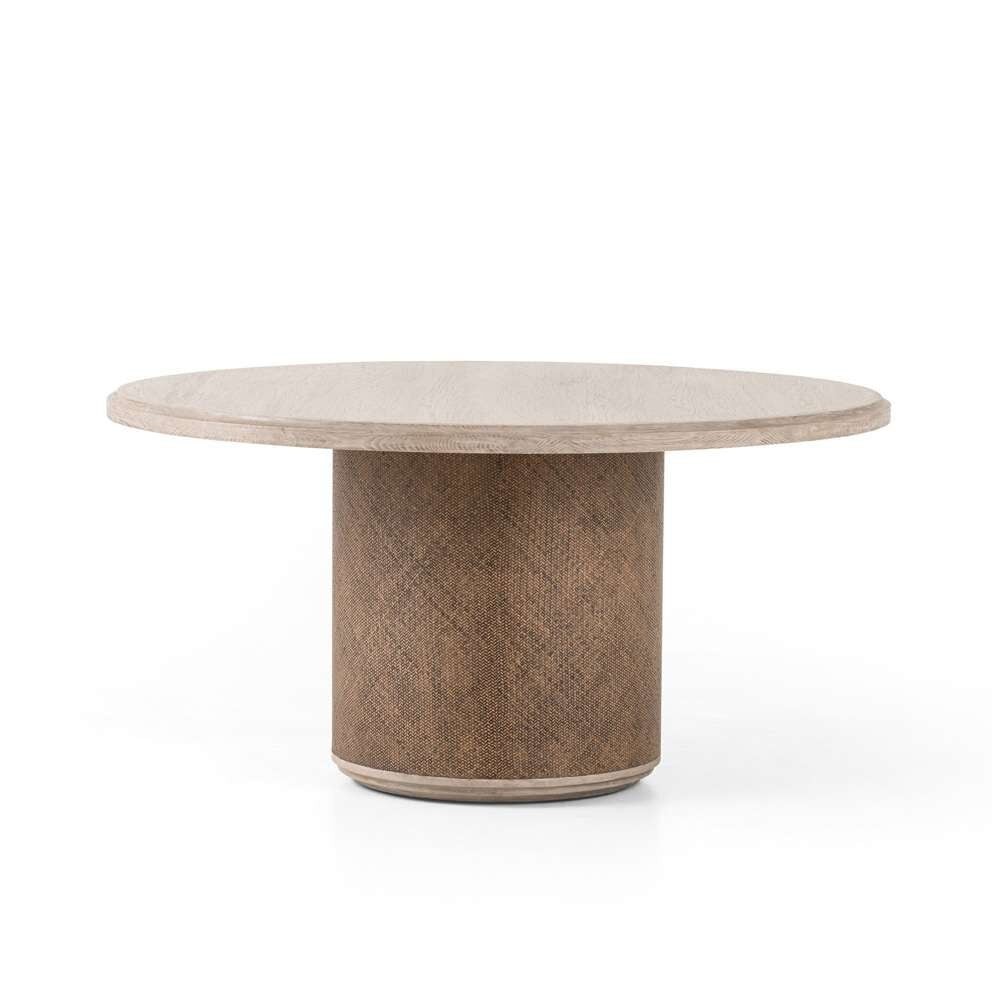 Four Hands - Kiara Round Dining Table - Weathered Blonde Oak Veneer - 228001-003 veiw 5