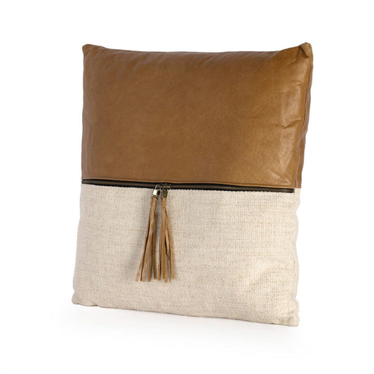 Four Hands - Leather and Linen Pillow - Sonoma Butterscotch - 235785-002 view 1