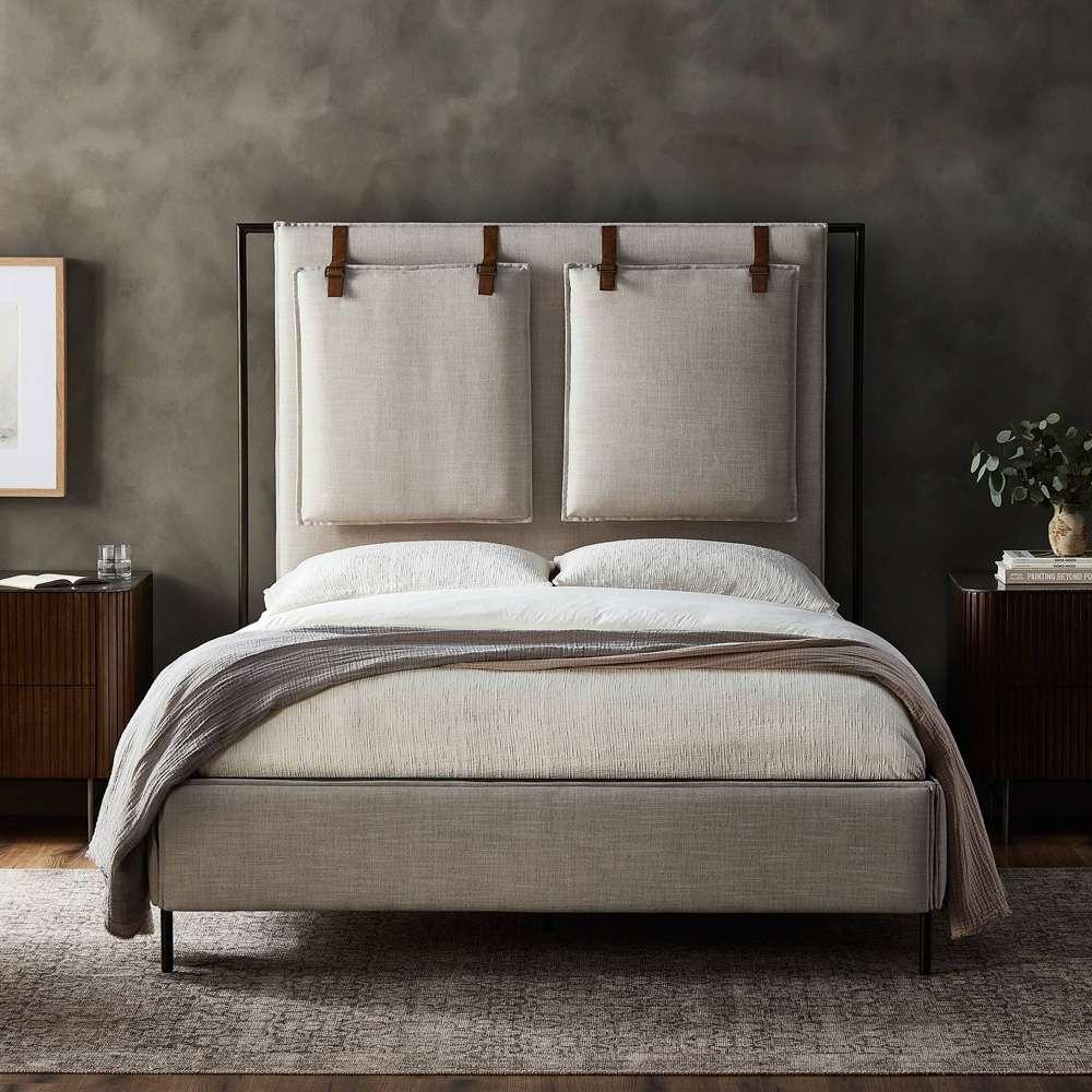 Four Hands - Leigh Queen Upholstered Bed - Hockney Ivory - 105885-007 veiw 3