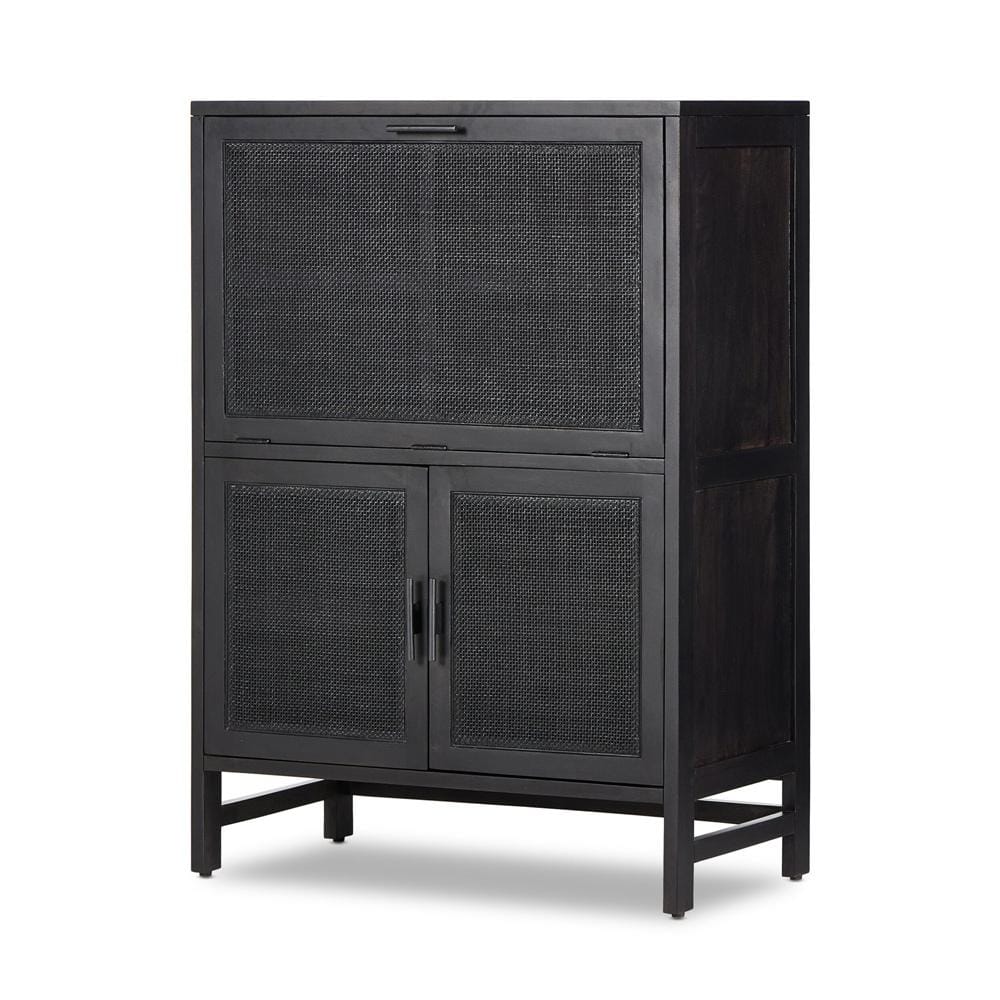 Four Hands - Leighton - Caprice Bar Cabinet - Black Wash Mango - 109084-004 veiw 1