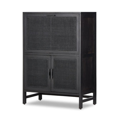 Four Hands - Leighton - Caprice Bar Cabinet - Black Wash Mango - 109084-004 veiw 1