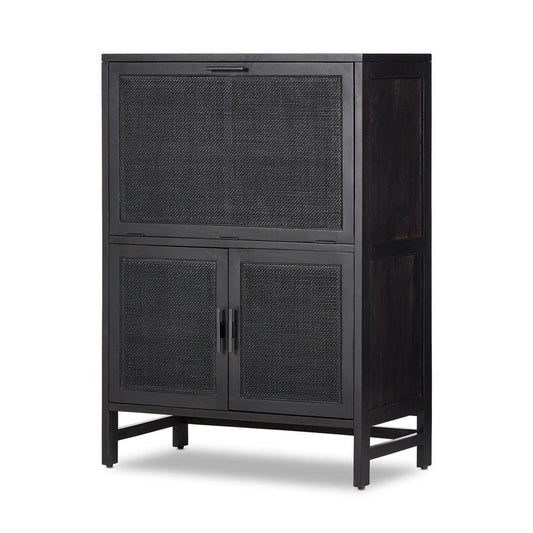 Four Hands - Leighton - Caprice Bar Cabinet - Black Wash Mango - 109084-004 veiw 1