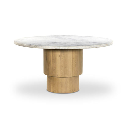 Four Hands - Leighton - Mariah Round Dining Table 60in - White Marble - 234754-003 veiw 1