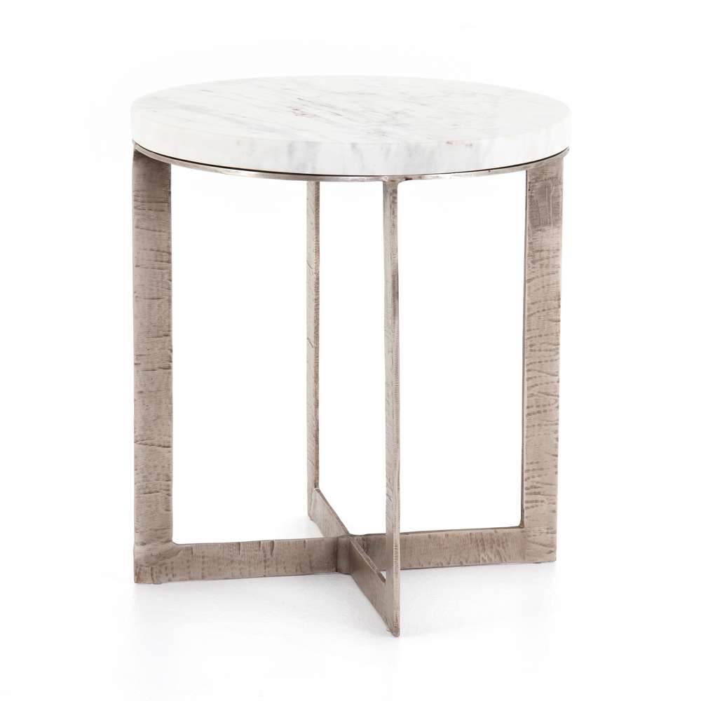 Four Hands - Lennie Round Nightstand - Brushed Nickel - 109351-001 veiw 1