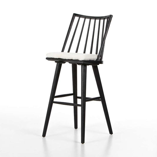 Four Hands - Lewis Windsor Bar Stool With Cushion - Black - 228387-013 veiw 1