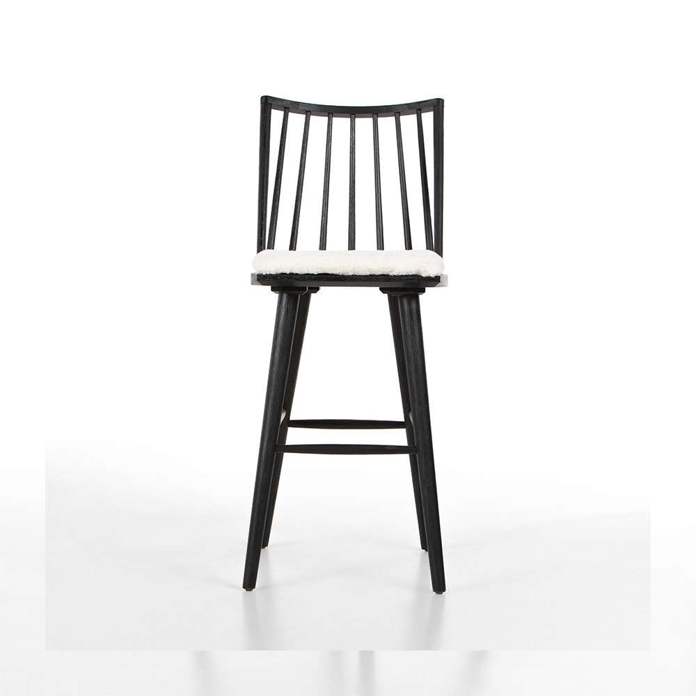 Four Hands - Lewis Windsor Bar Stool With Cushion - Black - 228387-013 veiw 2