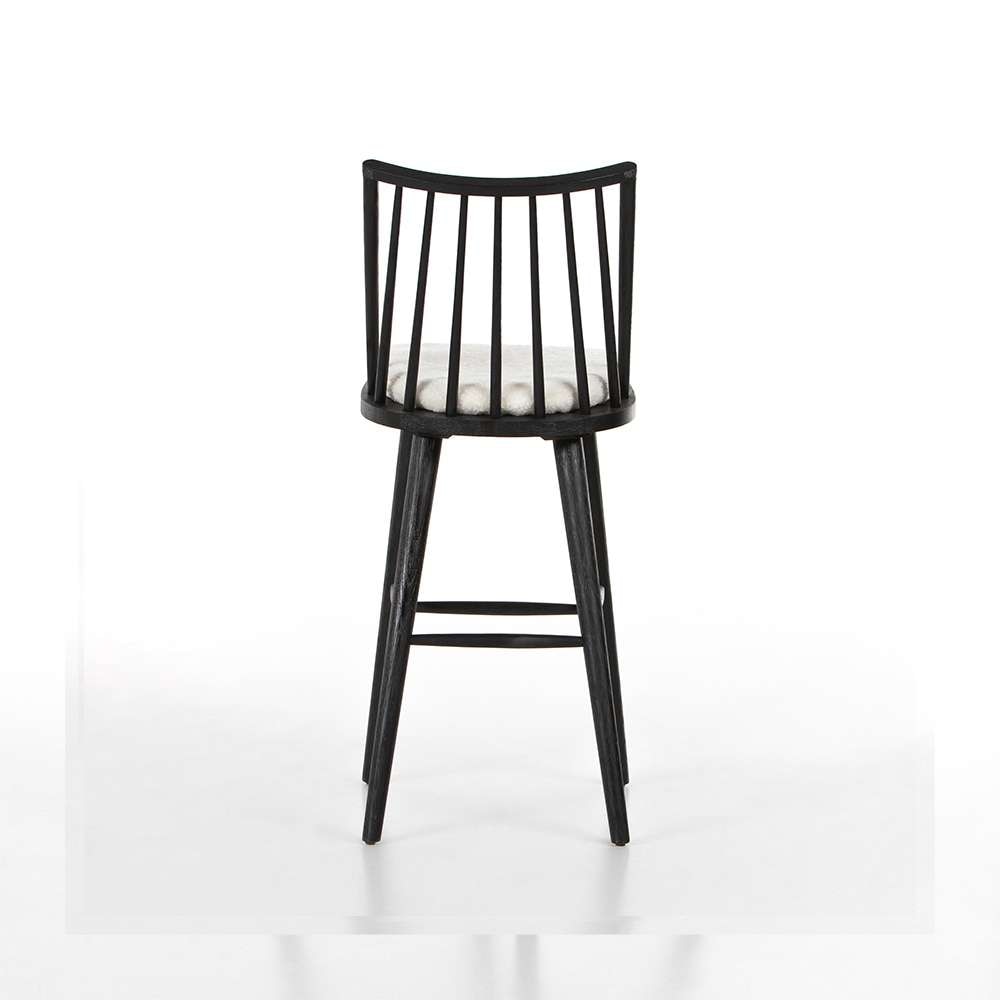 Four Hands - Lewis Windsor Bar Stool With Cushion - Black - 228387-013 veiw 4