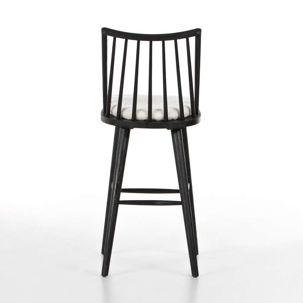 Four Hands - Lewis Windsor Bar Stool With Cushion - Black - 228387-013 veiw 6