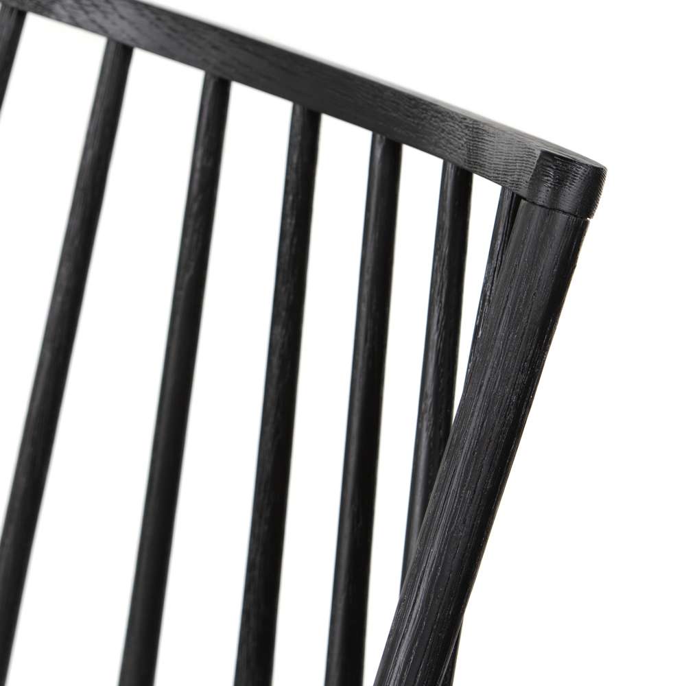 Four Hands - Lewis Windsor Bar Stool With Cushion - Black - 228387-013 veiw 7
