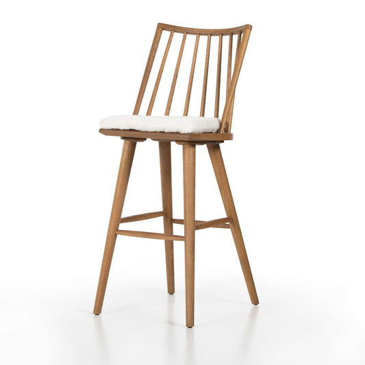 Four Hands - Lewis Windsor Bar + Counter Stool - Cream Shorn Sheepskin - 228387-015 veiw 1