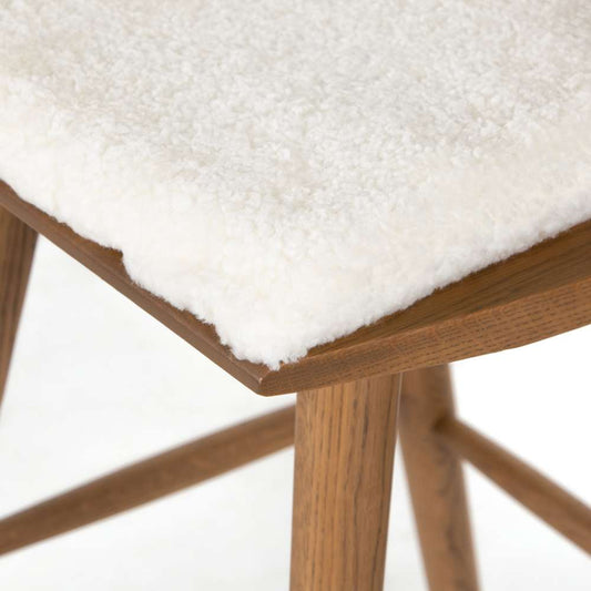 Four Hands - Lewis Windsor Bar + Counter Stool - Cream Shorn Sheepskin - 228387-015 veiw 2