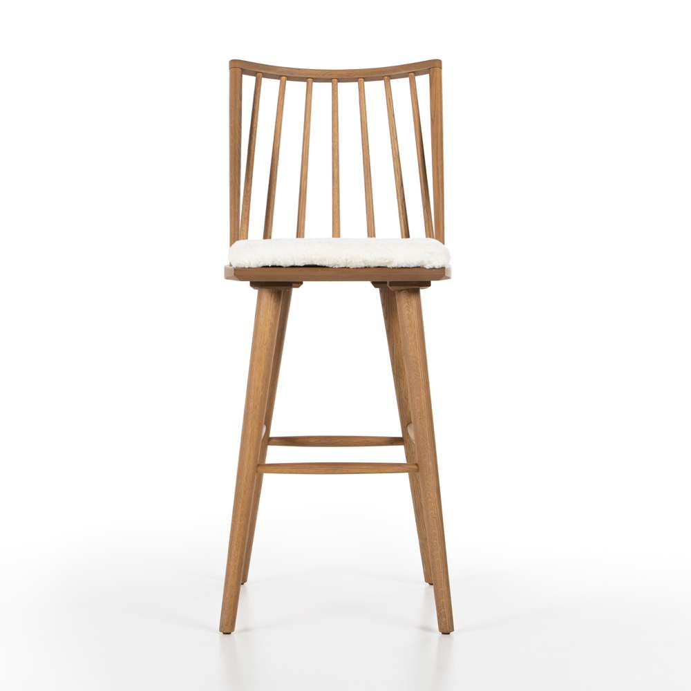 Four Hands - Lewis Windsor Bar + Counter Stool - Cream Shorn Sheepskin - 228387-015 veiw 3
