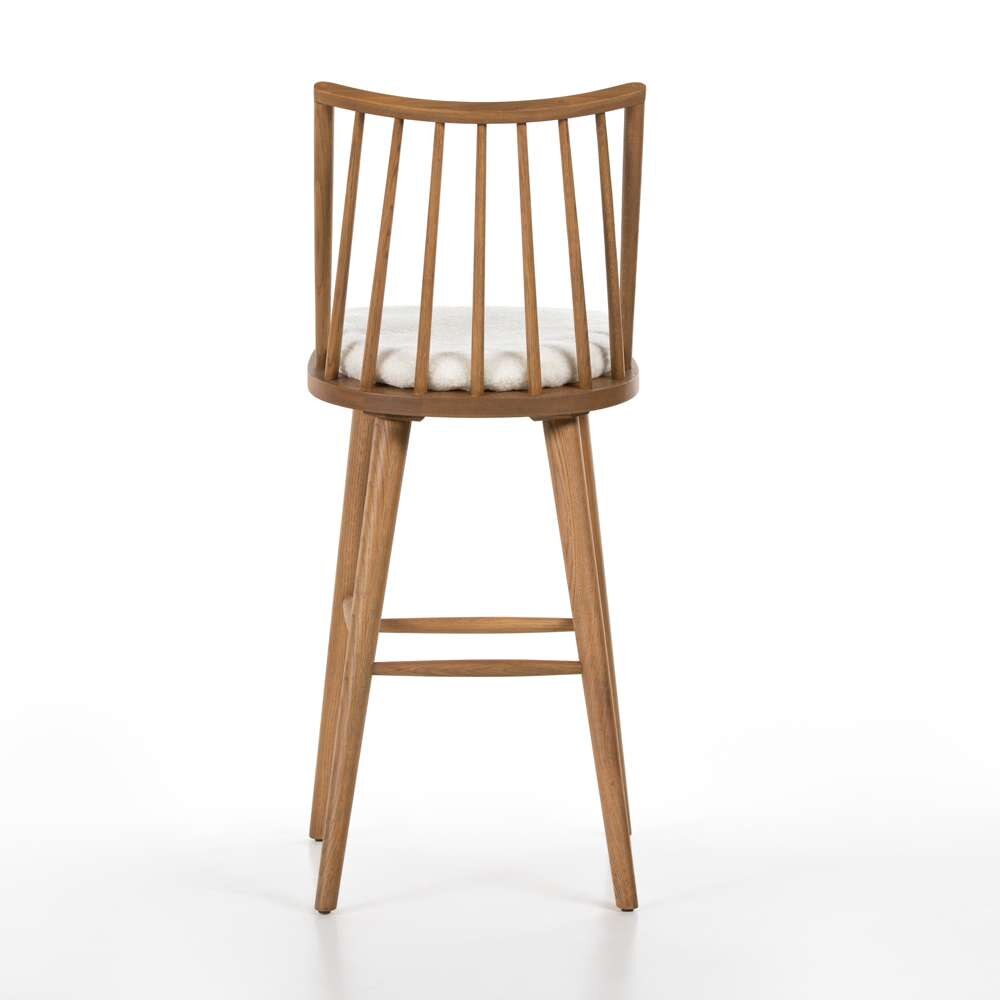 Four Hands - Lewis Windsor Bar + Counter Stool - Cream Shorn Sheepskin - 228387-015 veiw 6