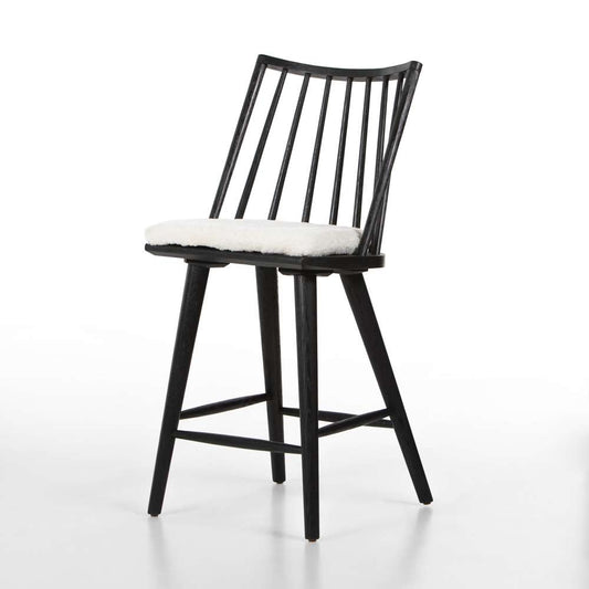 Four Hands - Lewis Windsor Counter Stool W Cushion - Black - 228387-014 veiw 1