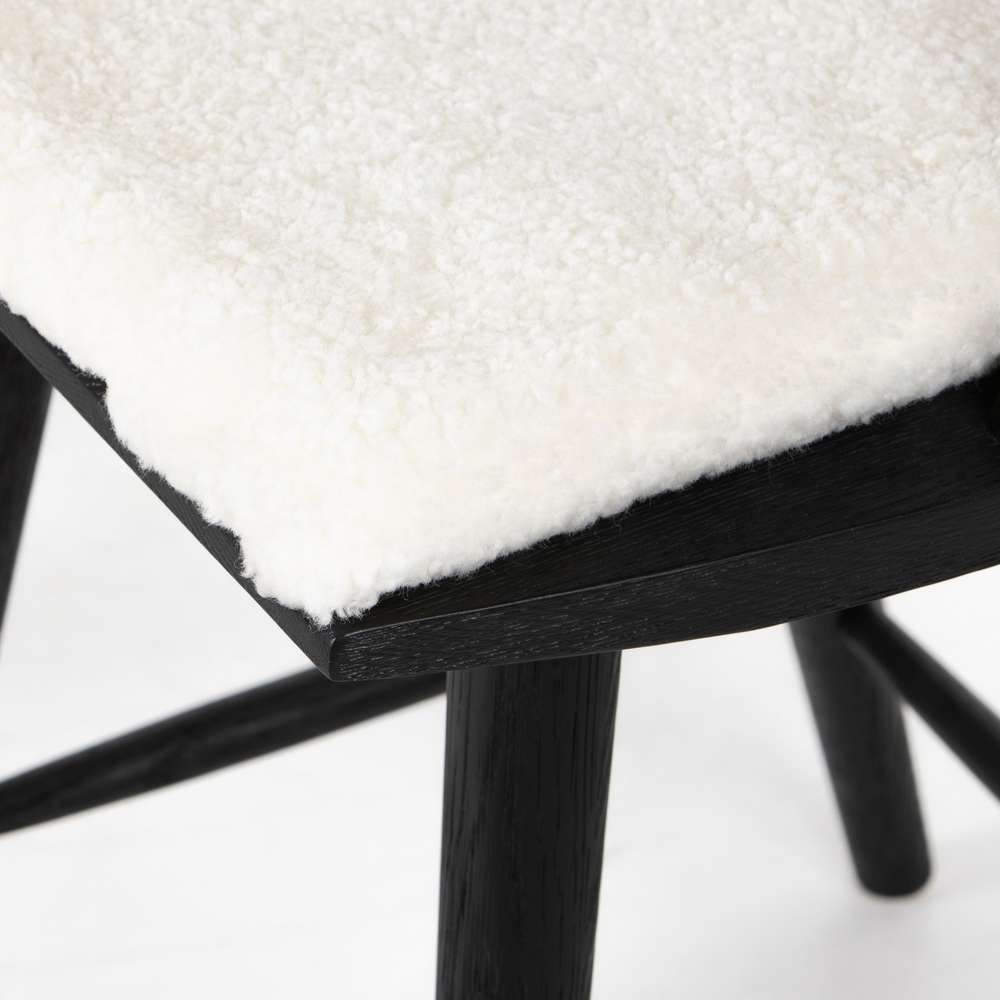 Four Hands - Lewis Windsor Counter Stool W Cushion - Black - 228387-014 veiw 2