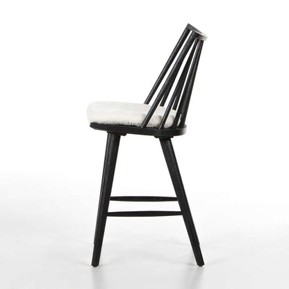 Four Hands - Lewis Windsor Counter Stool W Cushion - Black - 228387-014 veiw 4