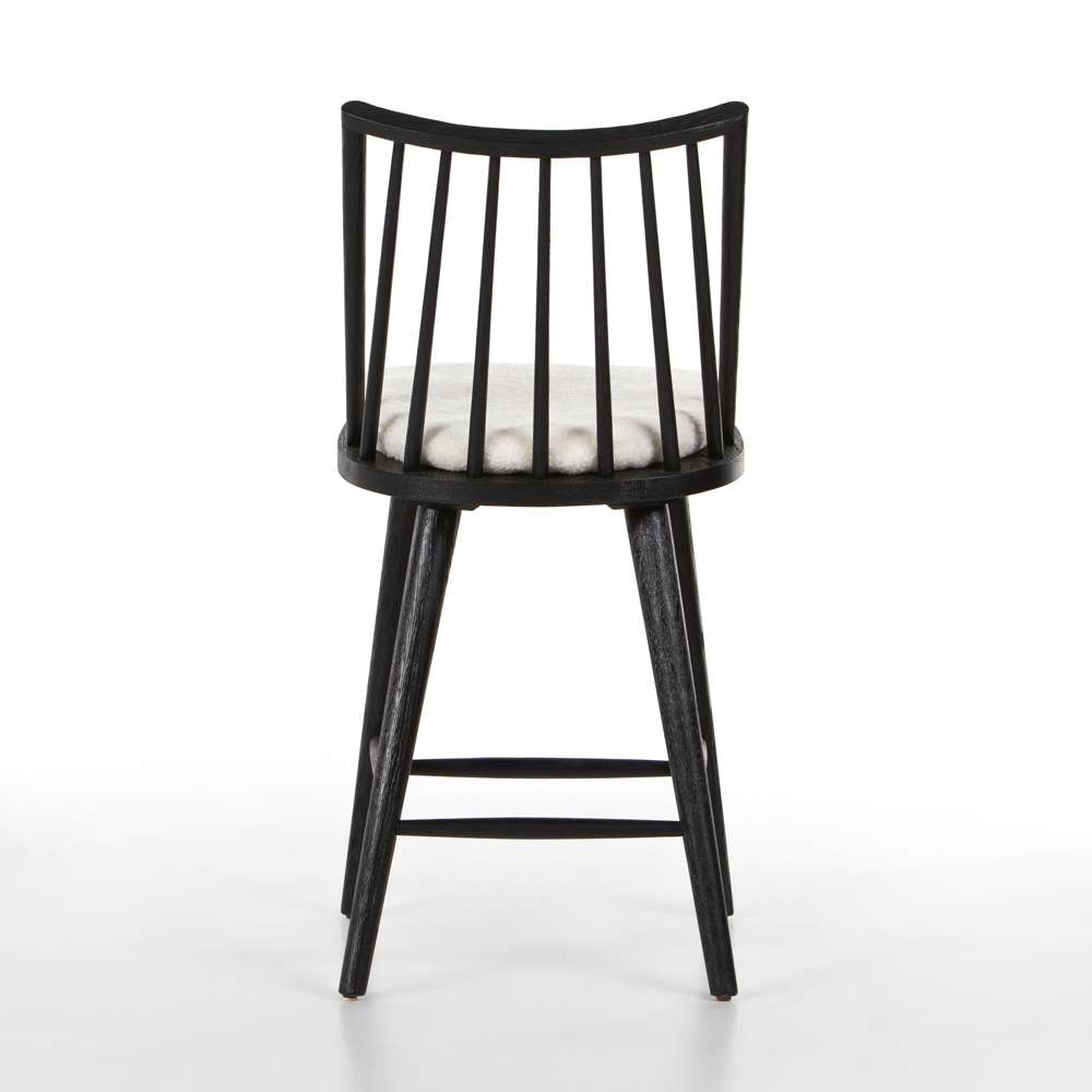 Four Hands - Lewis Windsor Counter Stool W Cushion - Black - 228387-014 veiw 6
