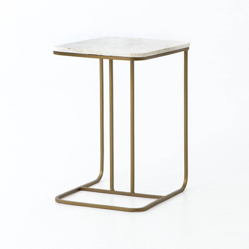 Four Hands - Adalley C Table - Polished White Marble - IMAR-99-MBR veiw 1