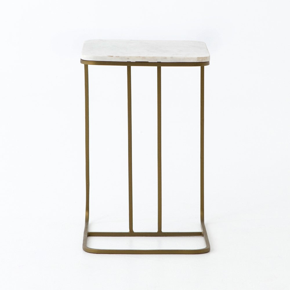 Four Hands - Adalley C Table - Polished White Marble - IMAR-99-MBR veiw 4
