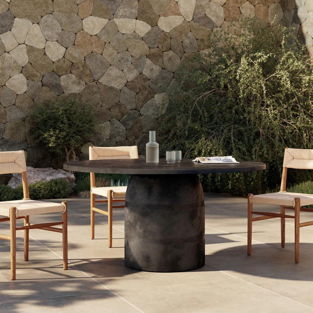 Four Hands - Marlow - Basil Outdoor Dining Table 60in - Aged Grey - 242427-001 veiw 7