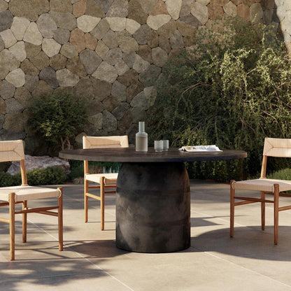 Four Hands - Marlow - Basil Outdoor Dining Table 60in - Aged Grey - 242427-001 veiw 7