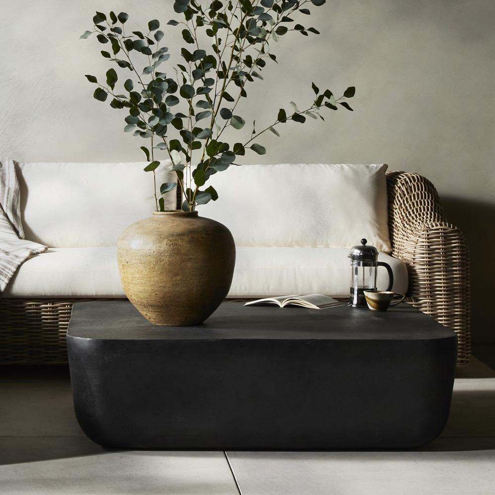 Four Hands - Marlow - Basil Square Outdoor Coffee Table - Aged Grey - 232614-001 veiw 7