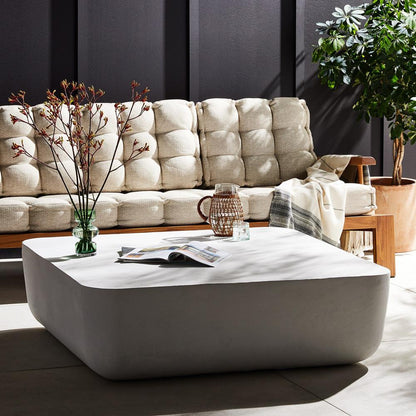 Four Hands - Marlow - Basil Square Outdoor Coffee Table - Matte White Cast Aluminum - 232614-004 veiw 3