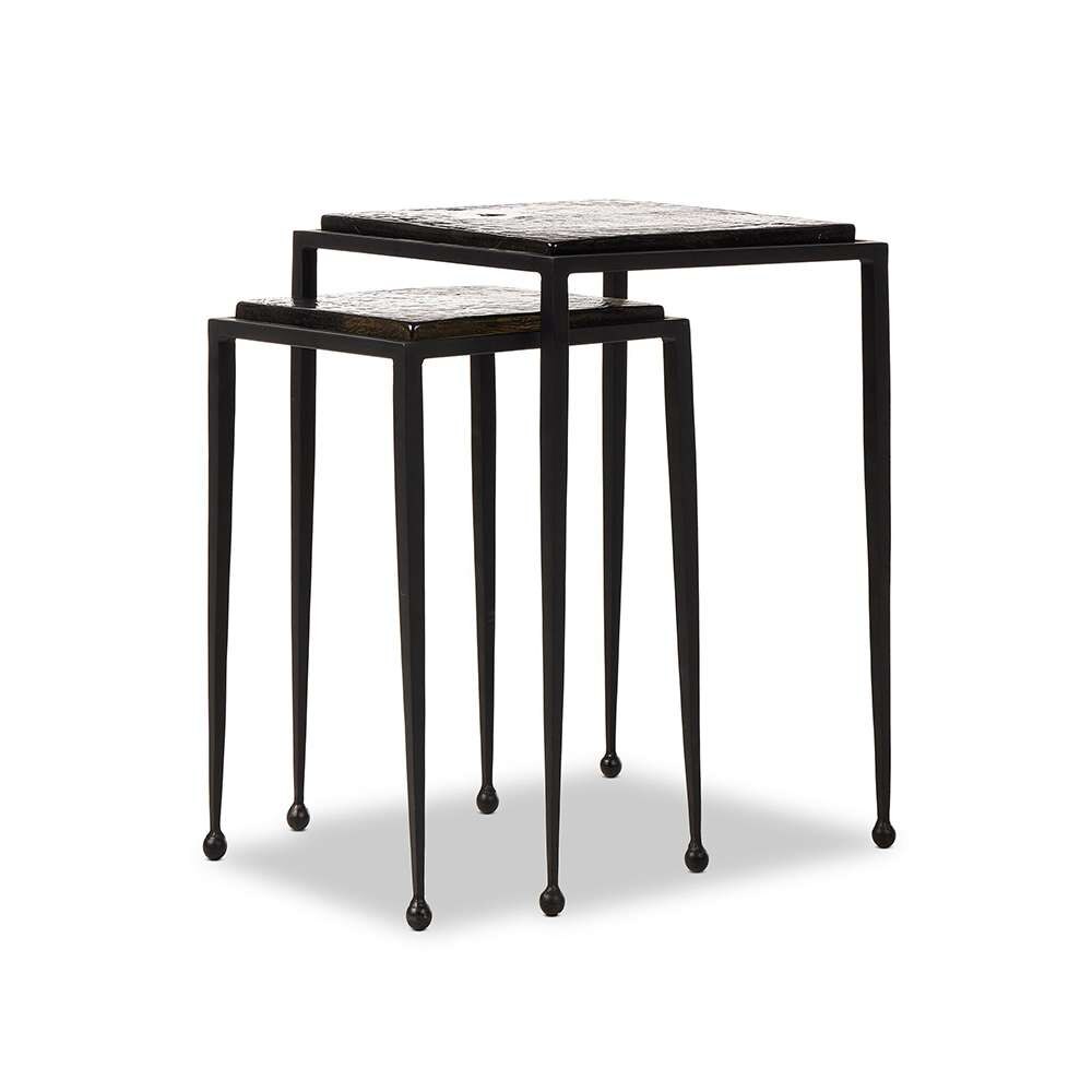 Four Hands - Marlow - Dalston Cast Glass Nesting Tables - Smoked - 239742-001 veiw 9